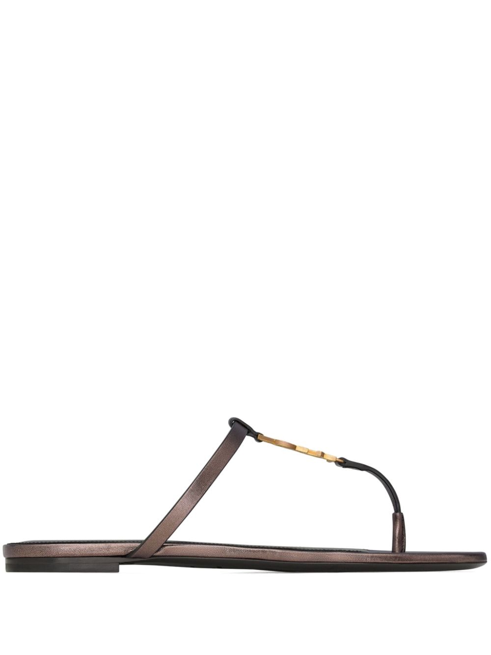 Saint Laurent Cassandre leather thong sandals Saint Laurent