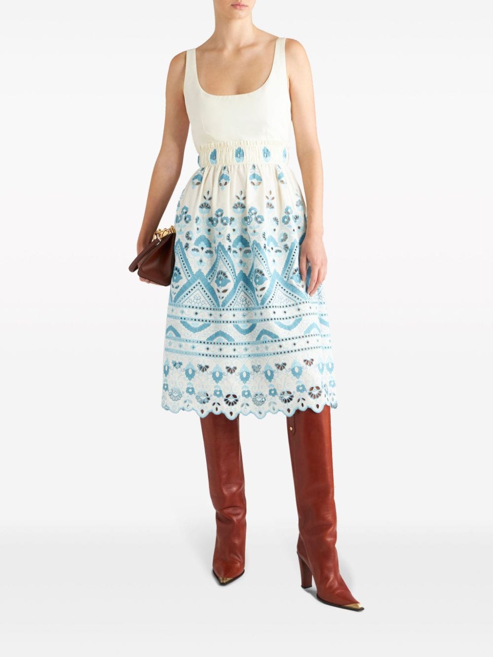 Etro Broderie anglaise flared dress Etro