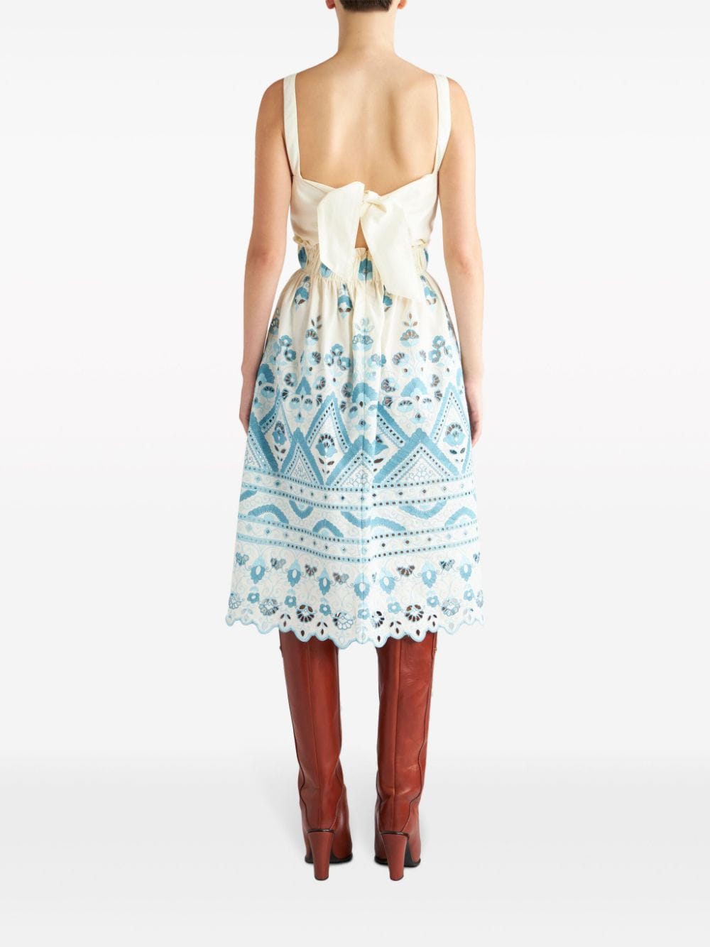 Etro Broderie anglaise flared dress Etro