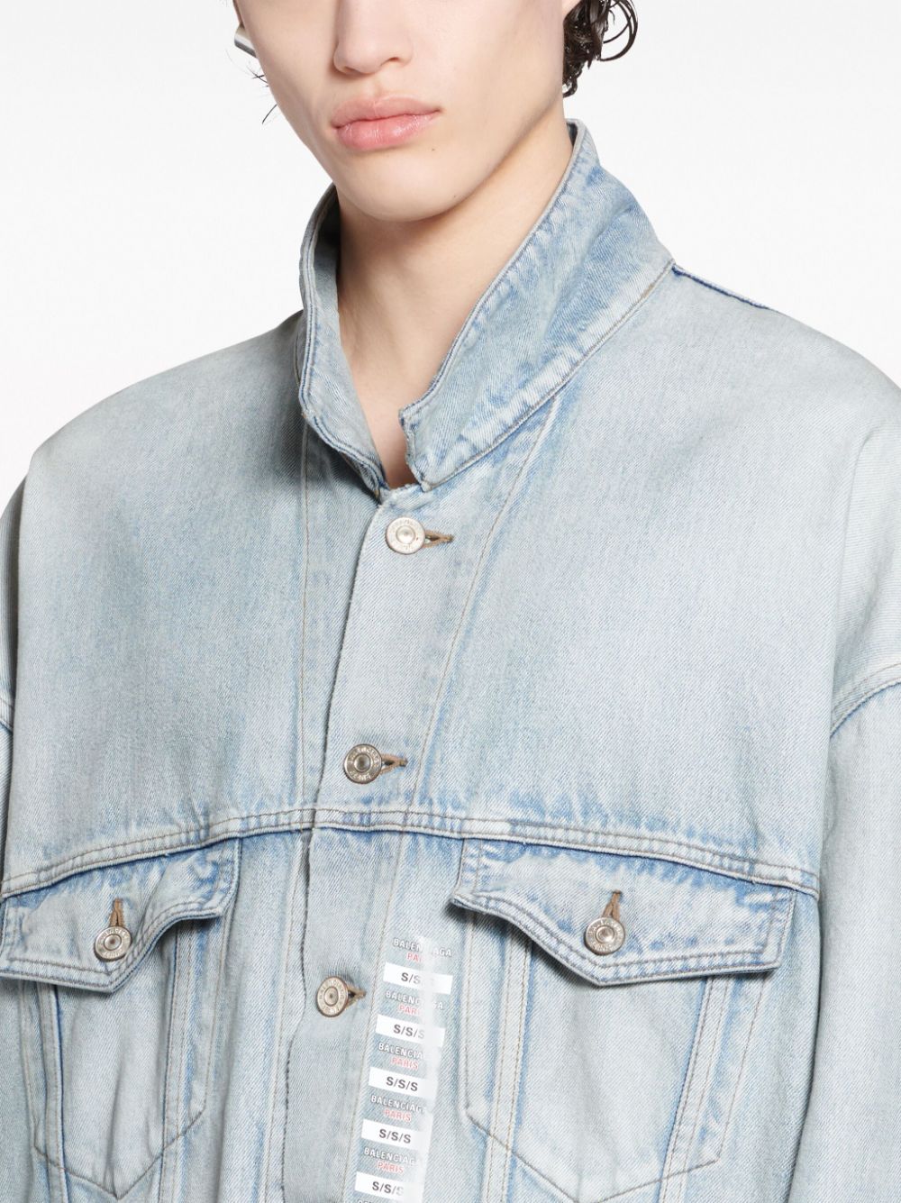 Balenciaga Denim jacket with flap pockets and drop shoulder Balenciaga