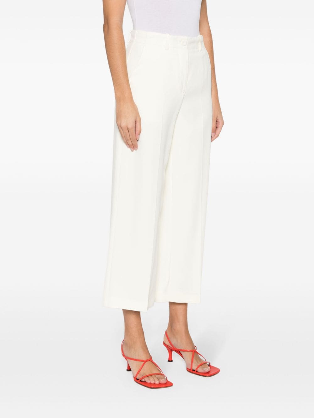 Erika Cavallini Semi-Couture Trousers White Erika Cavallini Semi-Couture