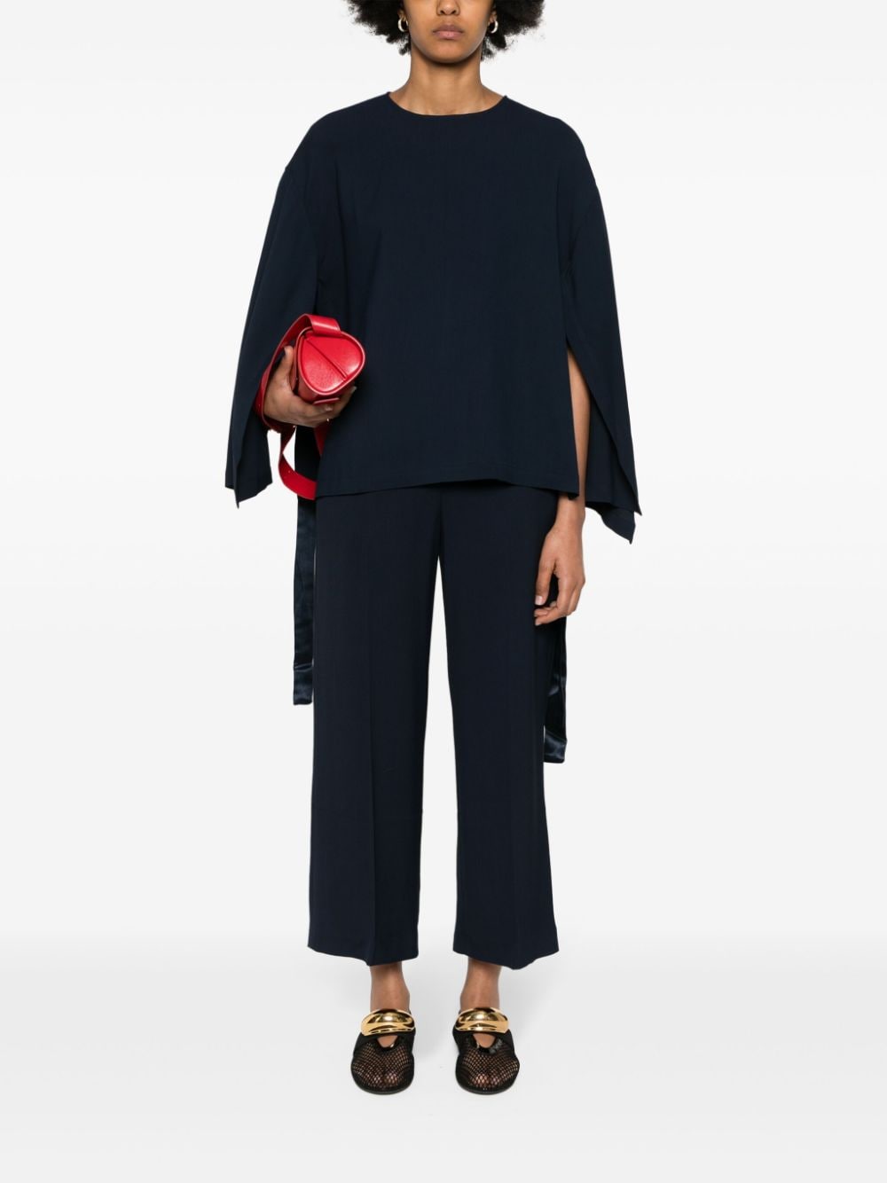 Erika Cavallini Semi-Couture Top Blue Erika Cavallini Semi-Couture