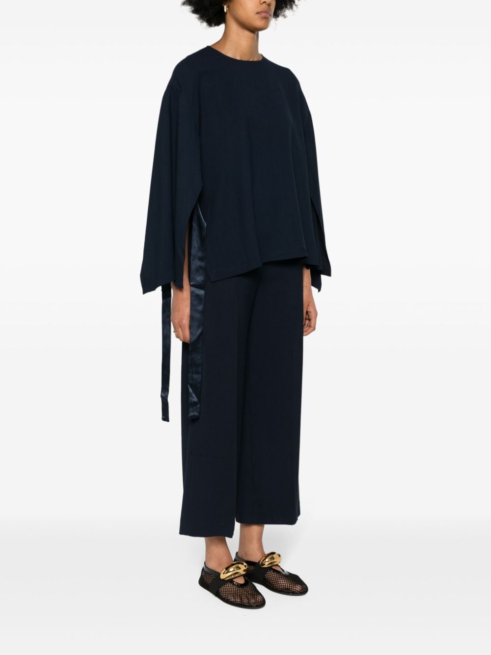 Erika Cavallini Semi-Couture Top Blue Erika Cavallini Semi-Couture