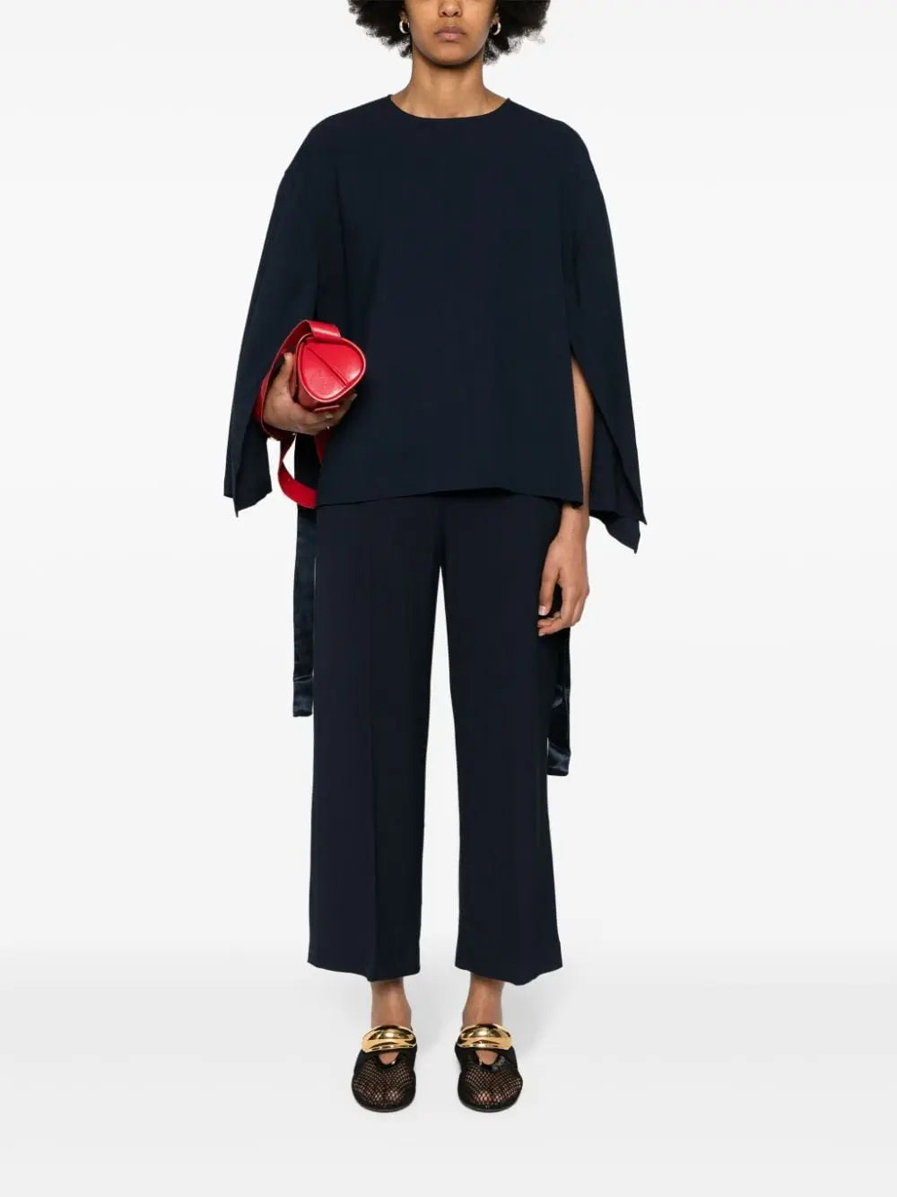 Erika Cavallini Semi-Couture Trousers Blue Erika Cavallini Semi-Couture