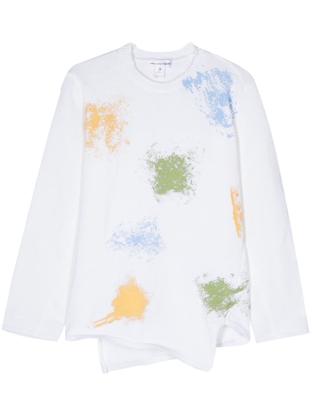 Comme Des Garcons Spray-paint-effect asymmetric jumper Comme Des Garcons