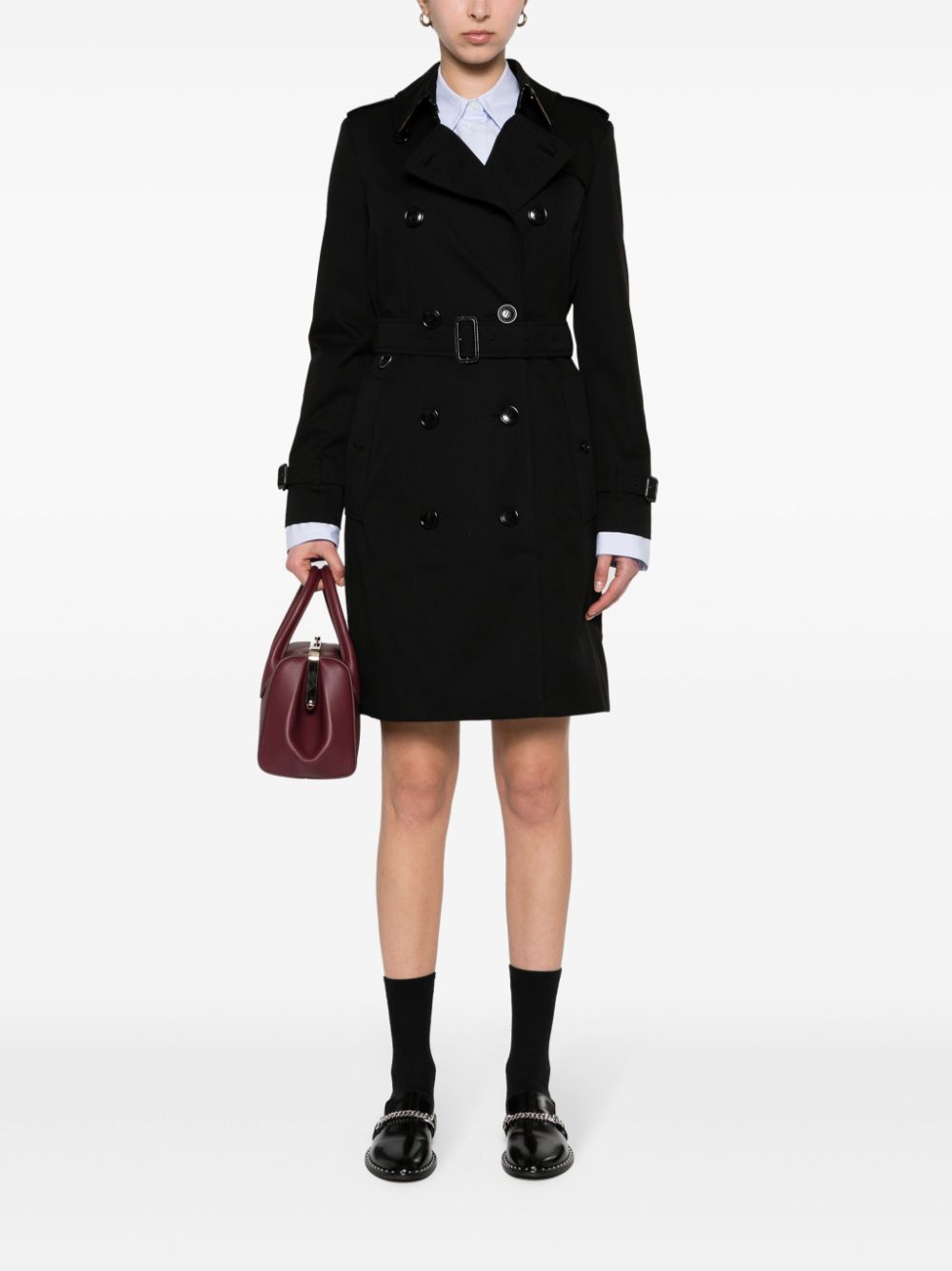Burberry gabardine-weave trench coat Burberry