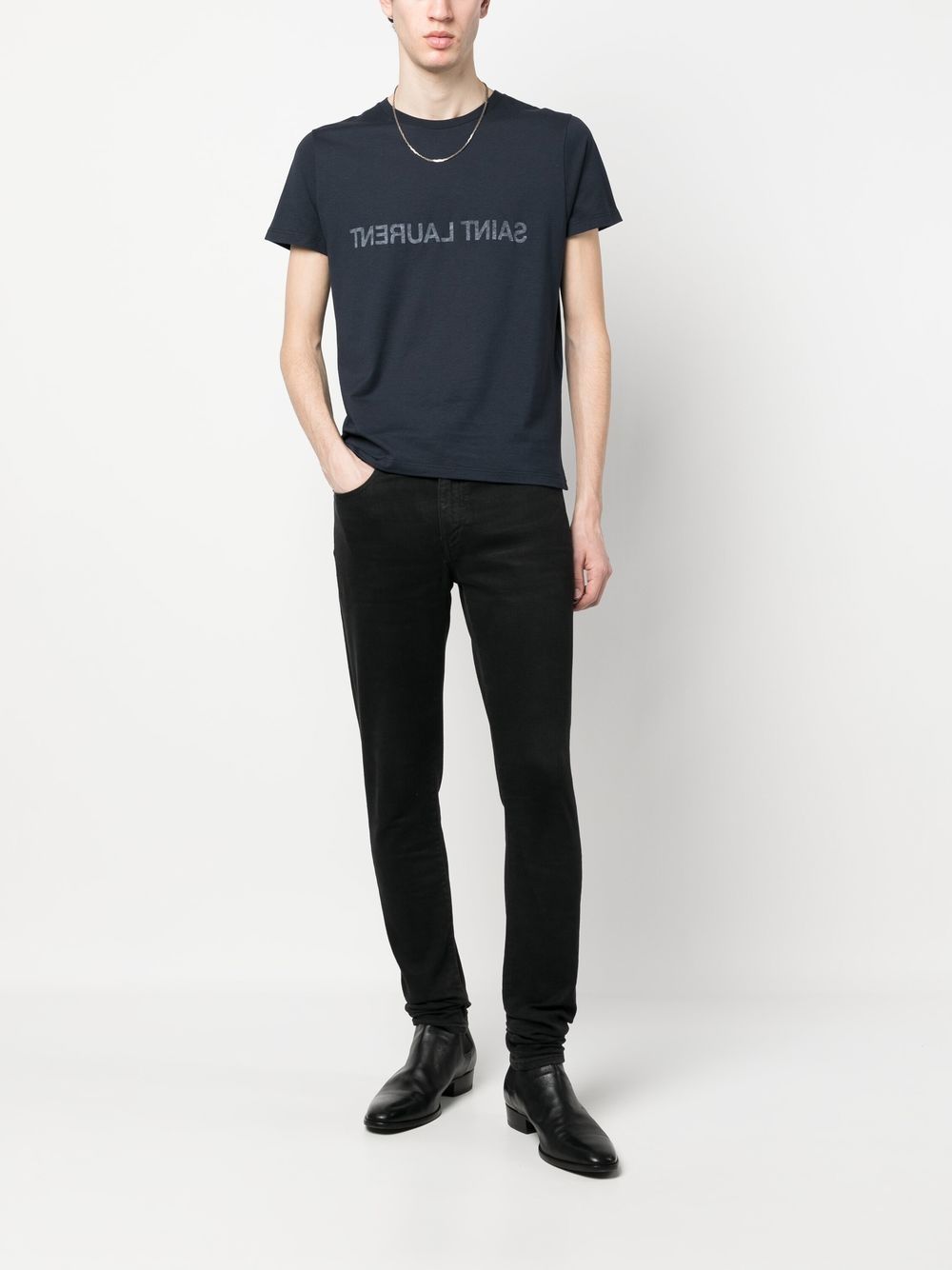 Saint Laurent Reverse logo-print cotton T-shirt Saint Laurent