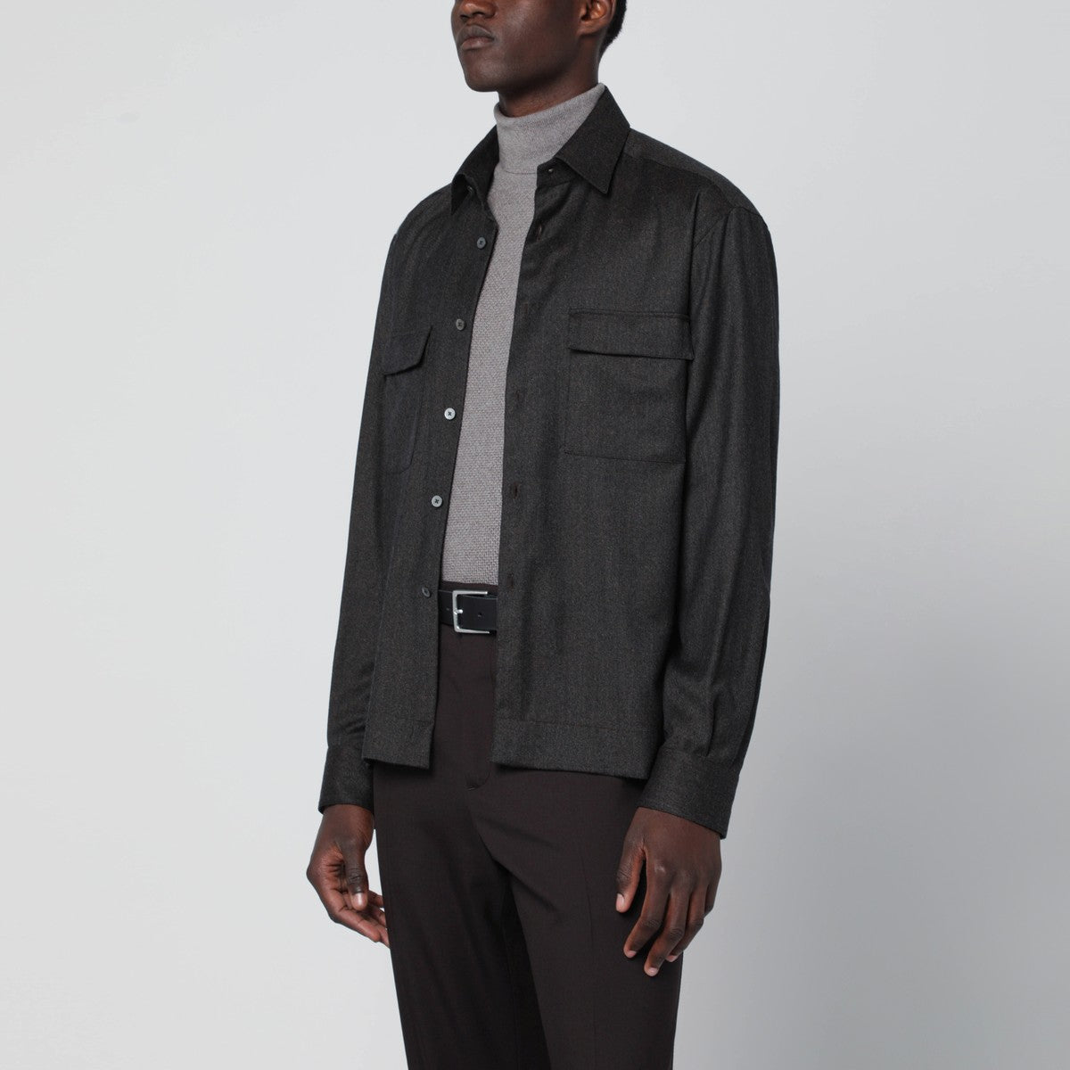 XACUS Grey wool shirt XACUS