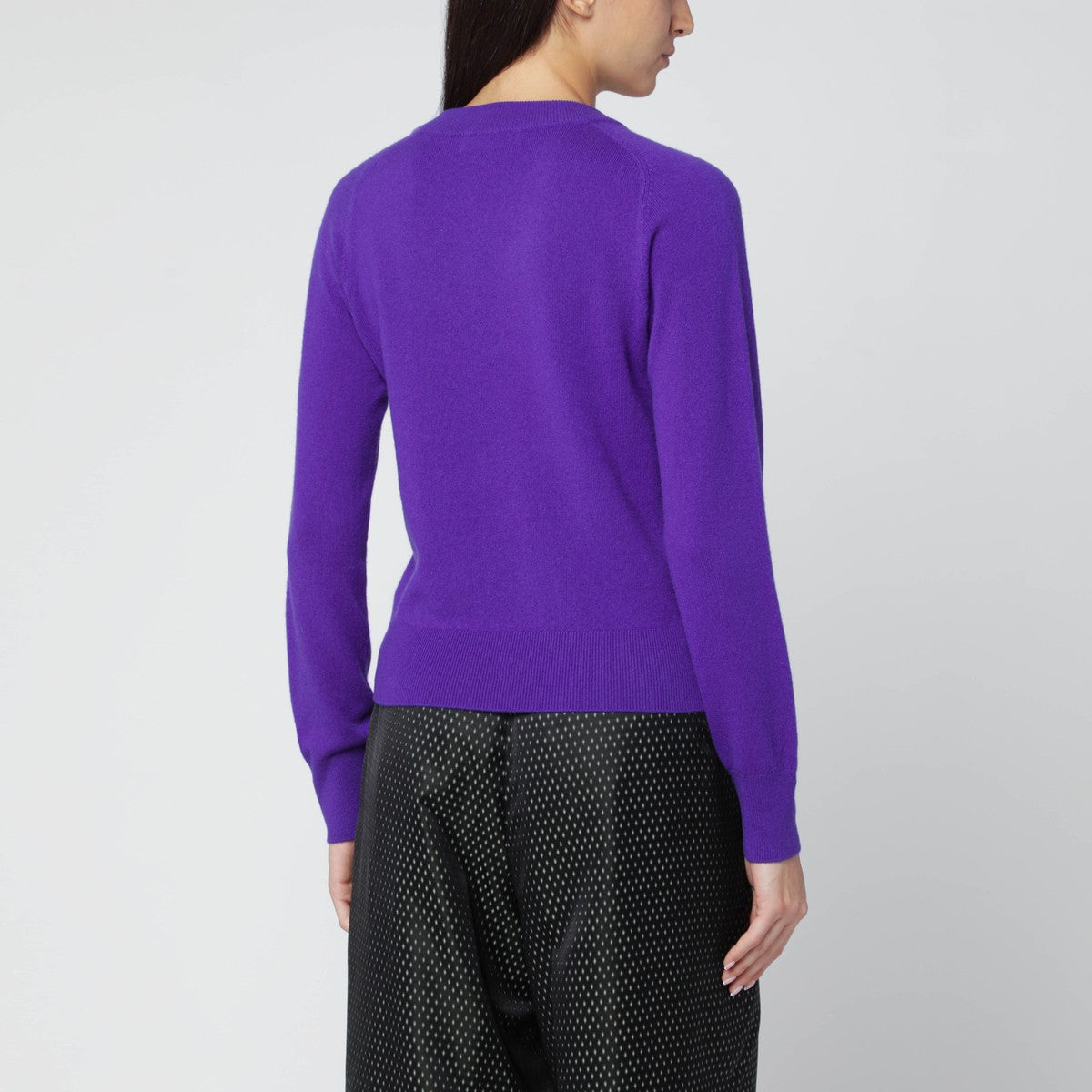 Dries Van Noten Purple cashmere sweater with brooch detail Dries Van Noten