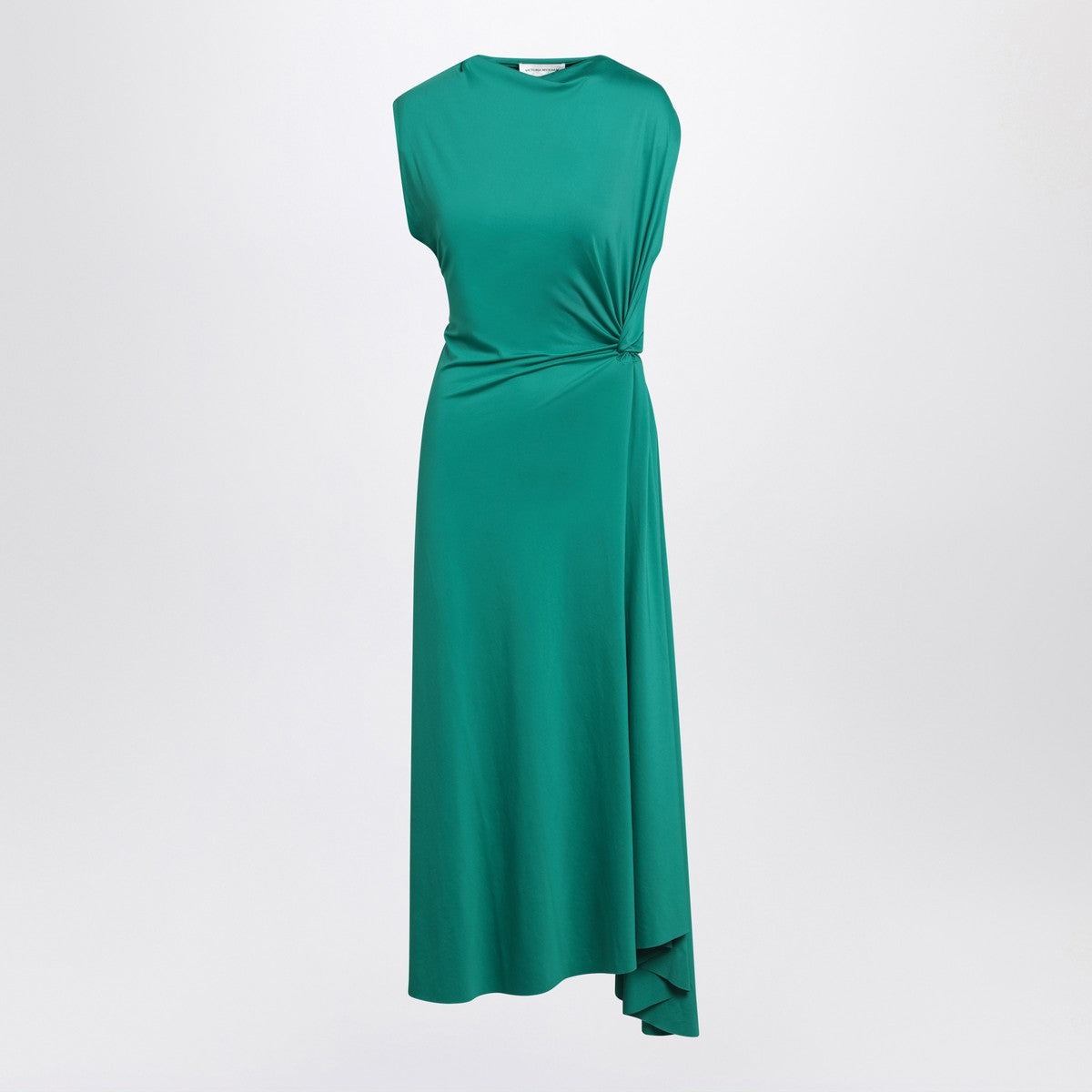 Victoria Beckham Peacock coloured dress with draping Victoria Beckham