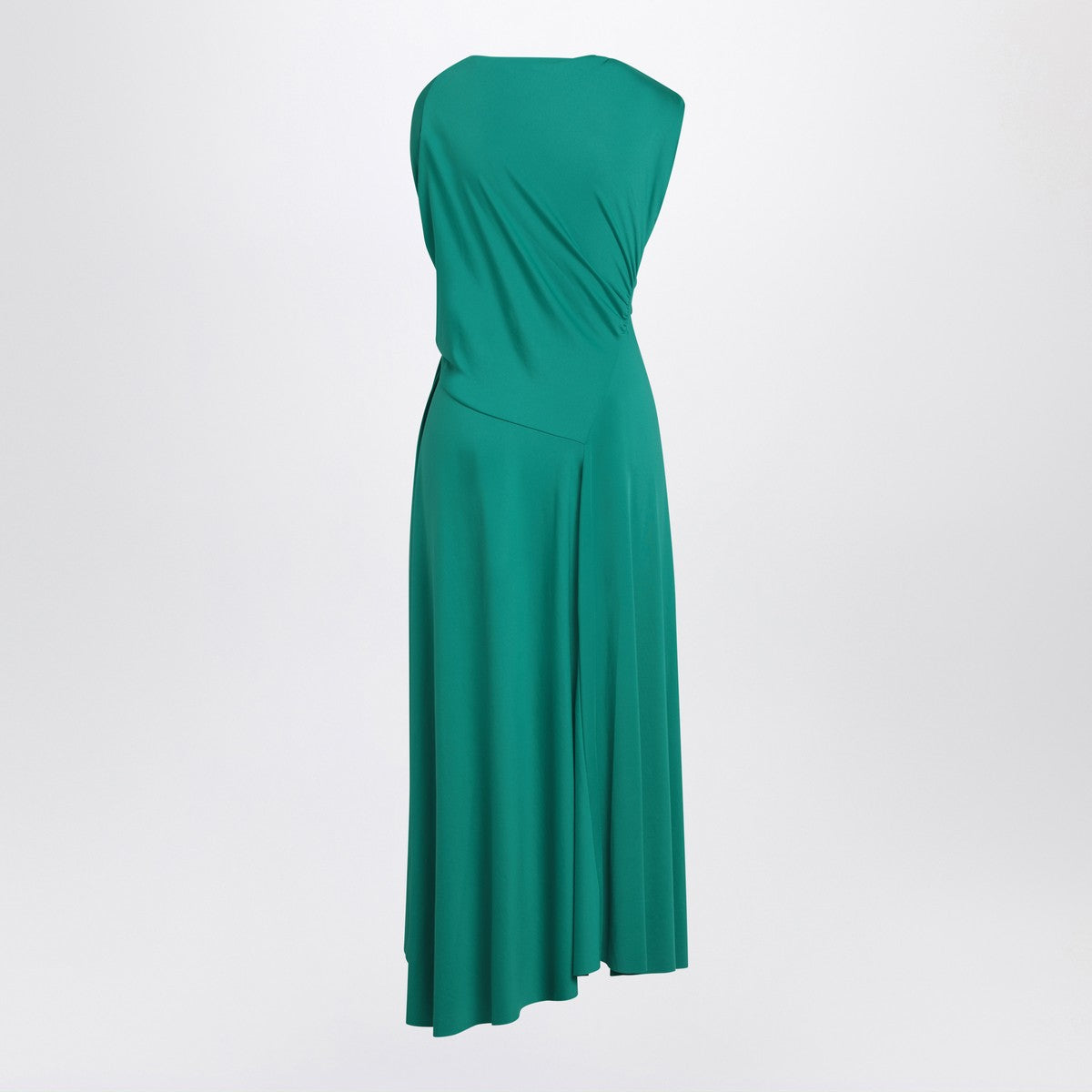 Victoria Beckham Peacock coloured dress with draping Victoria Beckham