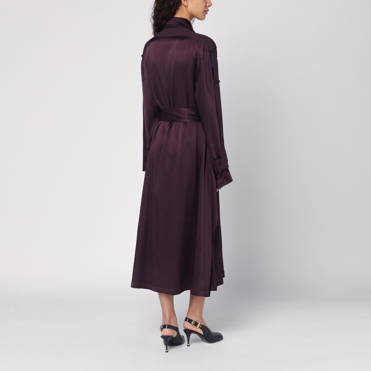 Victoria Beckham Eggplant colour single-breasted trench coat Victoria Beckham