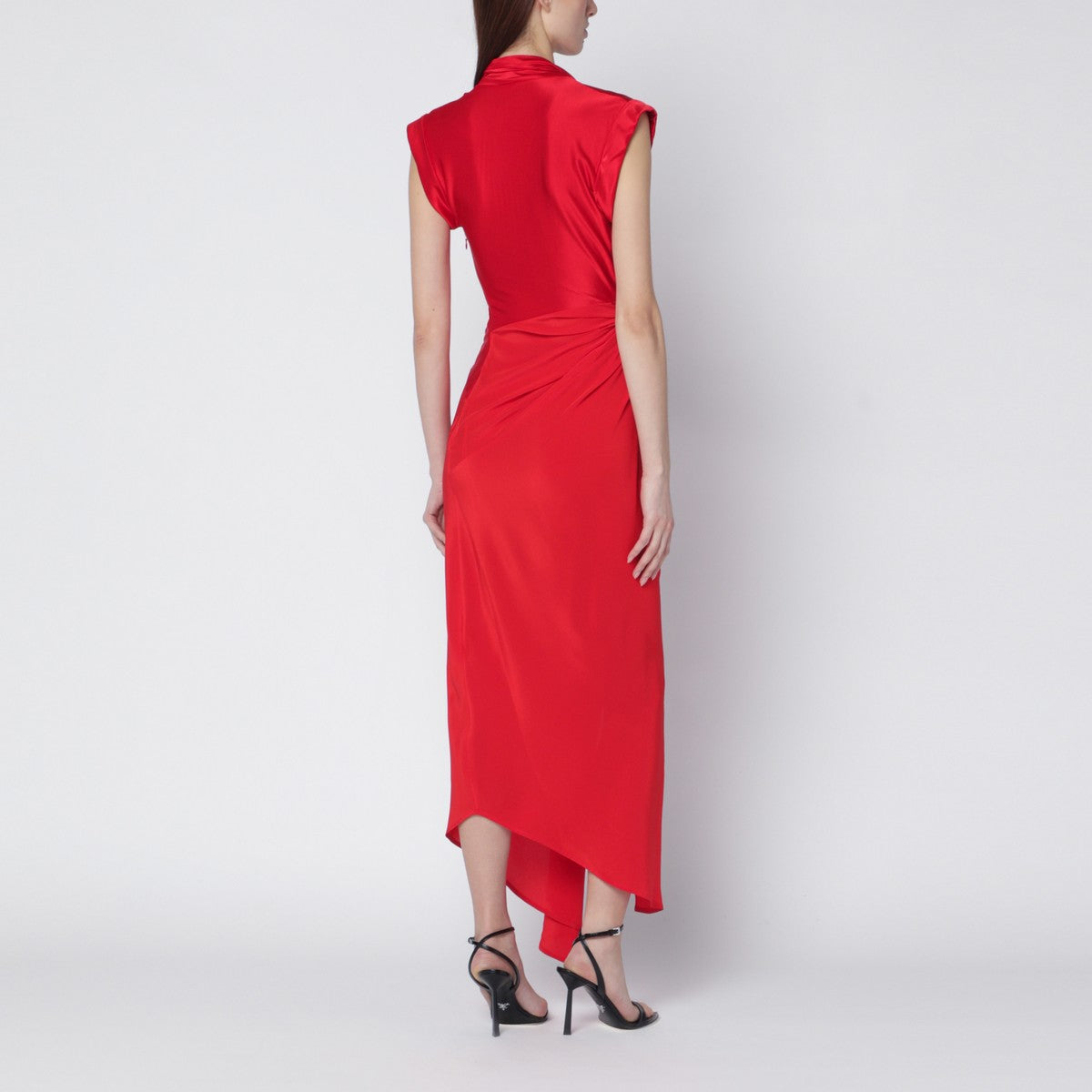 Victoria Beckham Red woven dress in shiny jersey Victoria Beckham