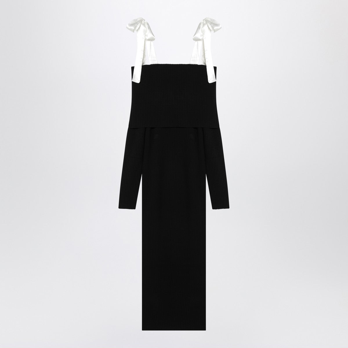 ROTATE Birger Christensen Black midi dress with bows ROTATE Birger Christensen