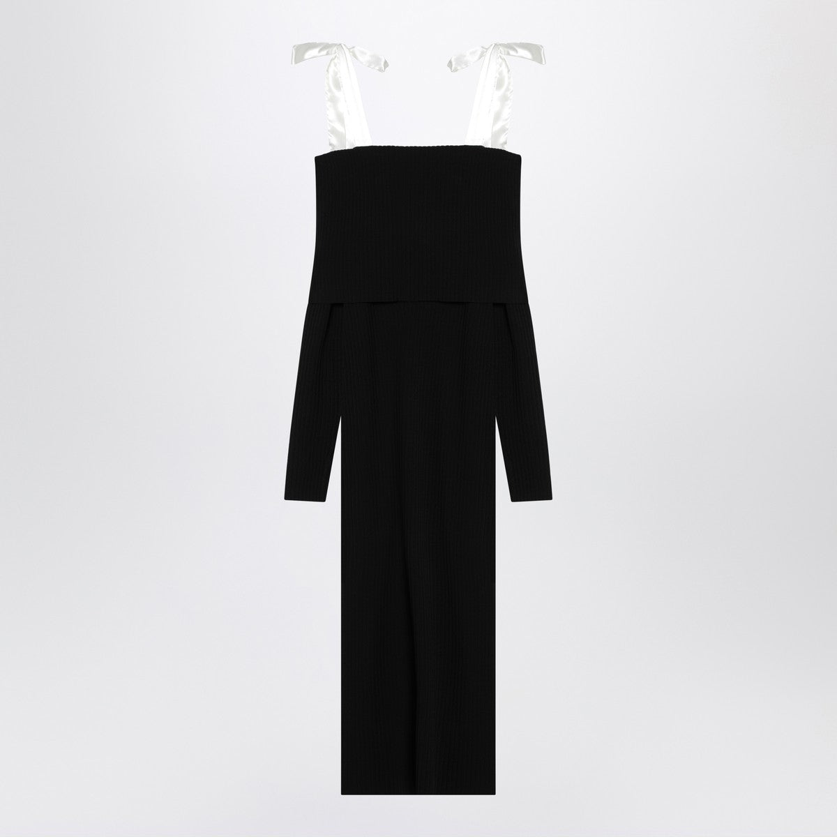 ROTATE Birger Christensen Black midi dress with bows ROTATE Birger Christensen