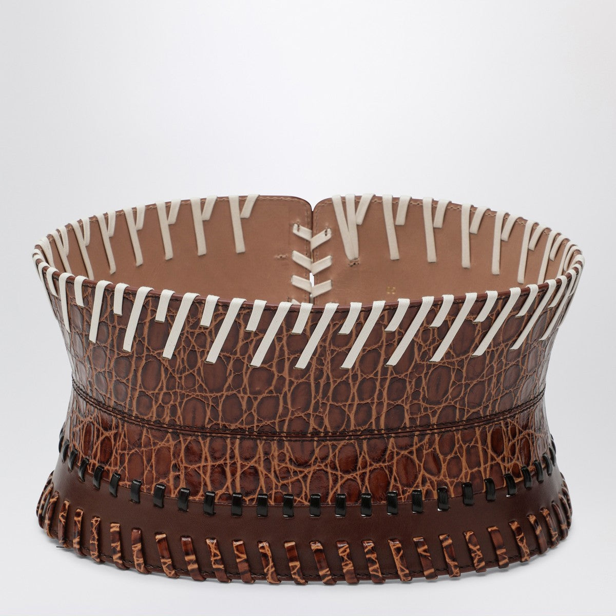 Dries Van Noten Light brown leather corset belt Dries Van Noten