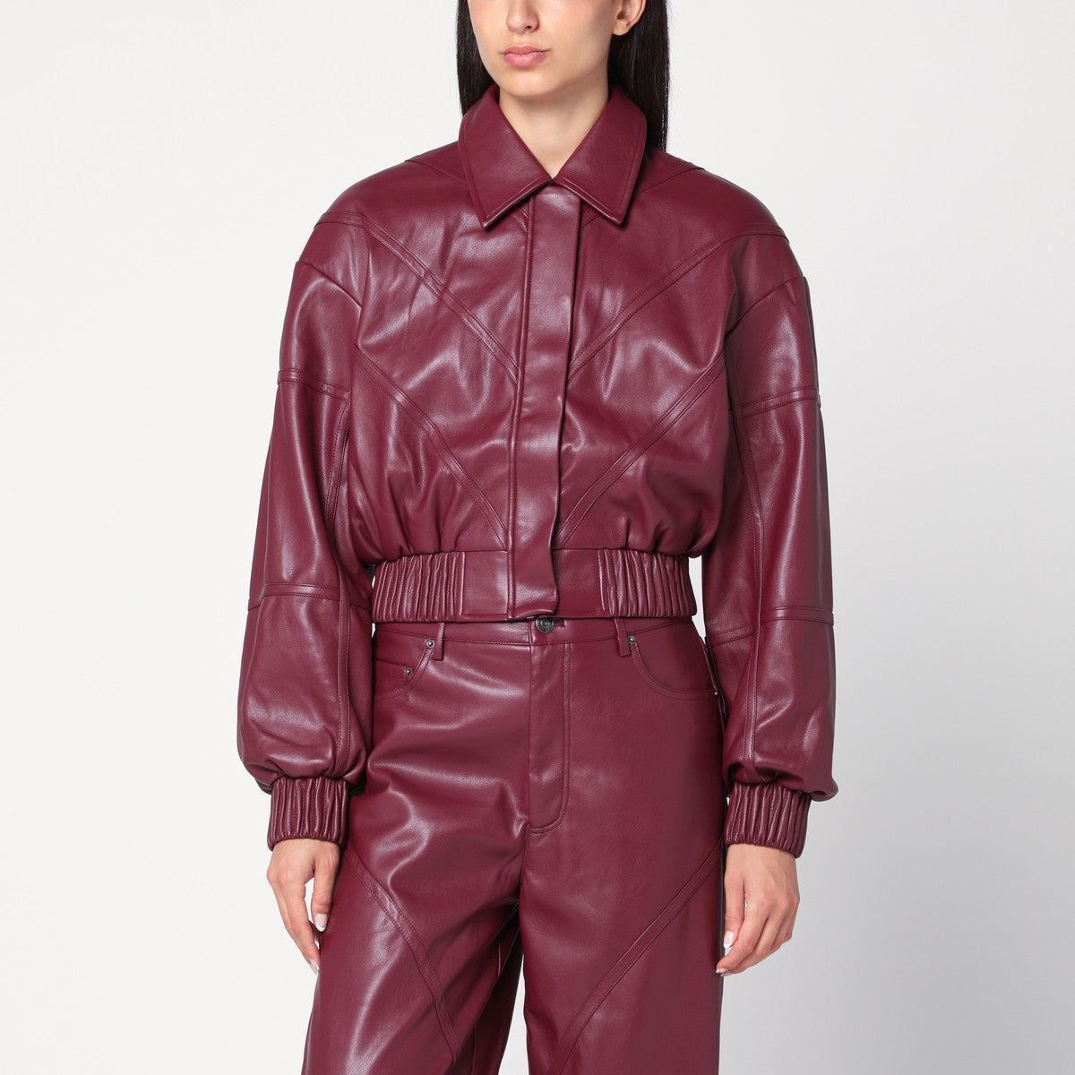ROTATE Birger Christensen Bordeaux faux leather bomber jacket ROTATE Birger Christensen