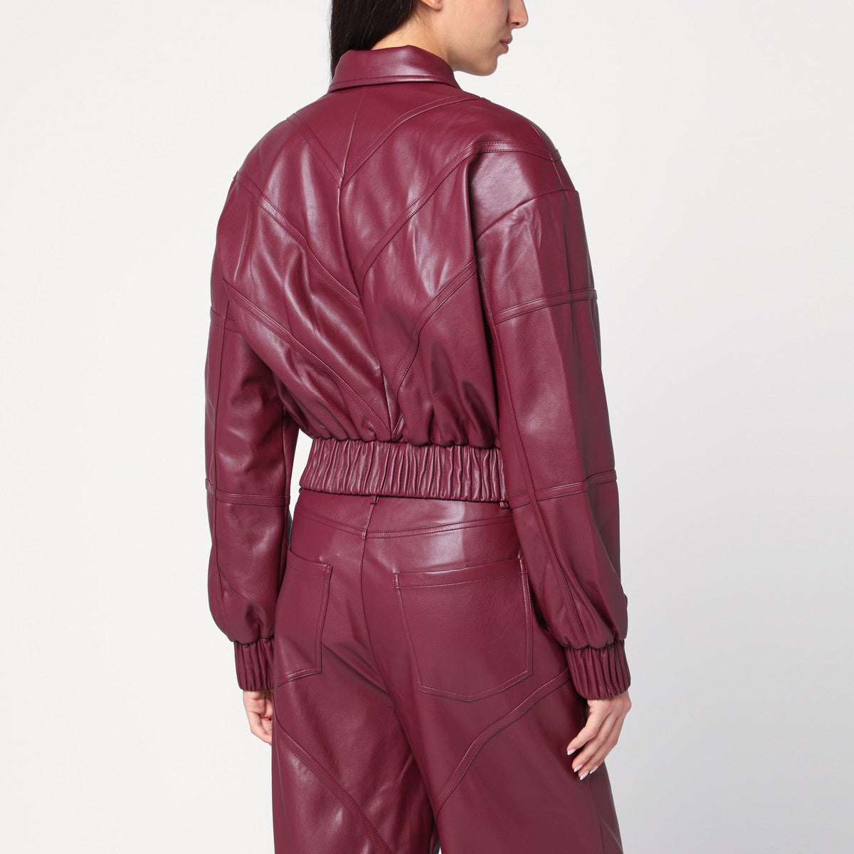 ROTATE Birger Christensen Bordeaux faux leather bomber jacket ROTATE Birger Christensen