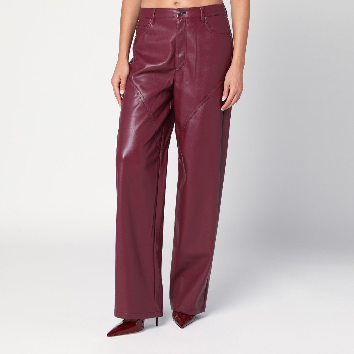 ROTATE Birger Christensen Bordeaux faux leather trousers ROTATE Birger Christensen