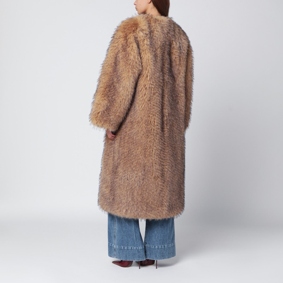 ROTATE Birger Christensen Beige long faux fur ROTATE Birger Christensen