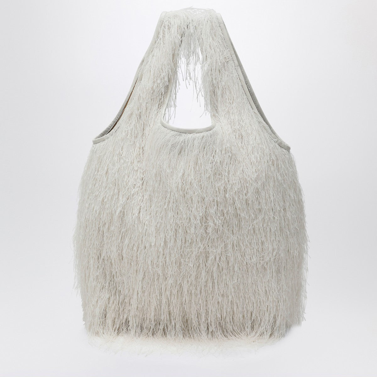 Dries Van Noten Ivory fringed tote bag Dries Van Noten