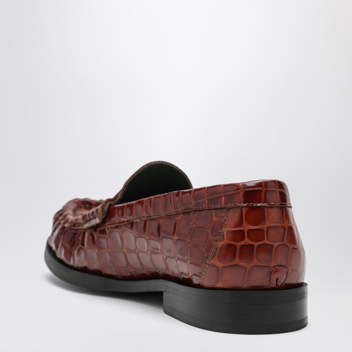 VINNY''s Brown OGEE moccasins with crocodile print VINNY''s