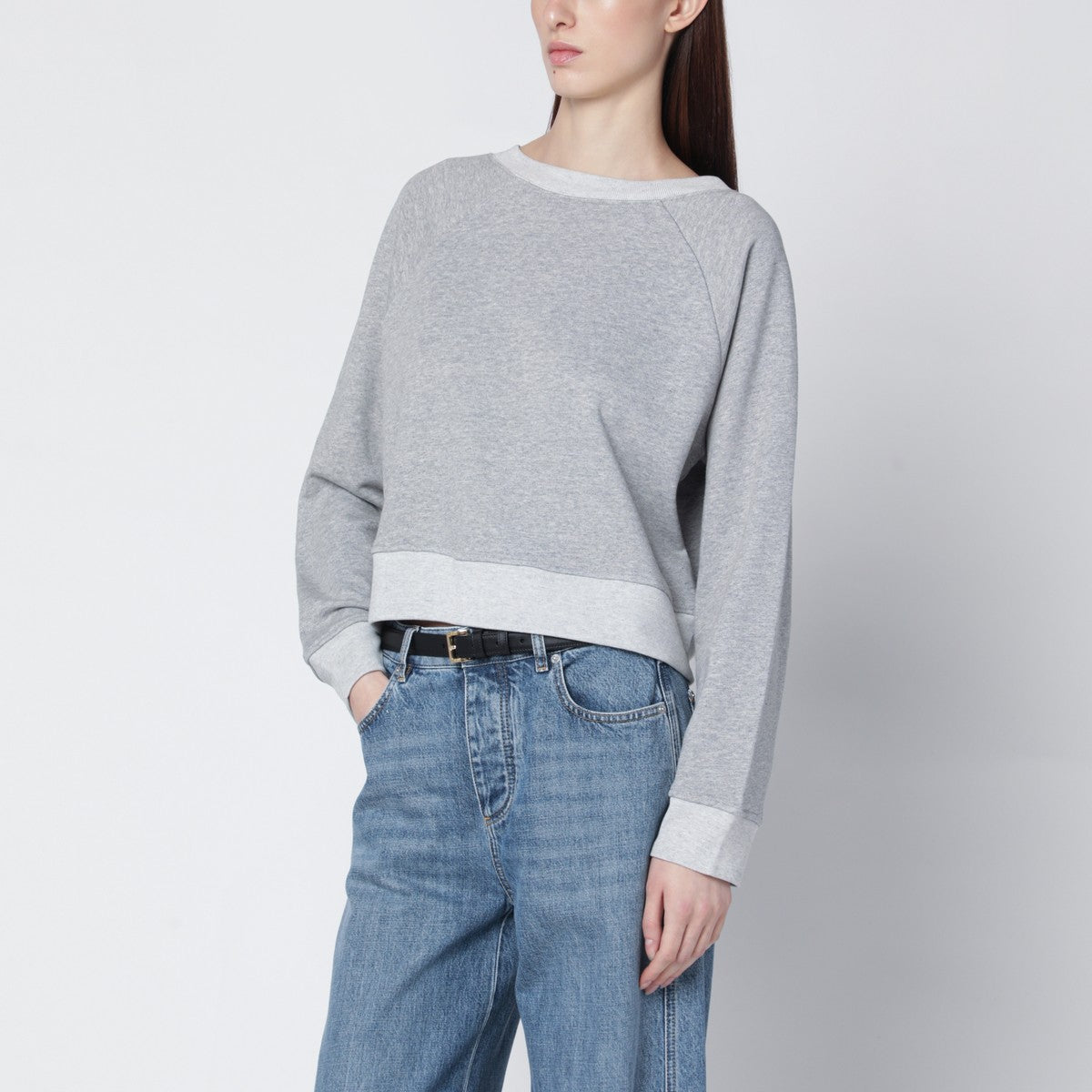 Victoria Beckham Constance sweatshirt in grey mélange Victoria Beckham