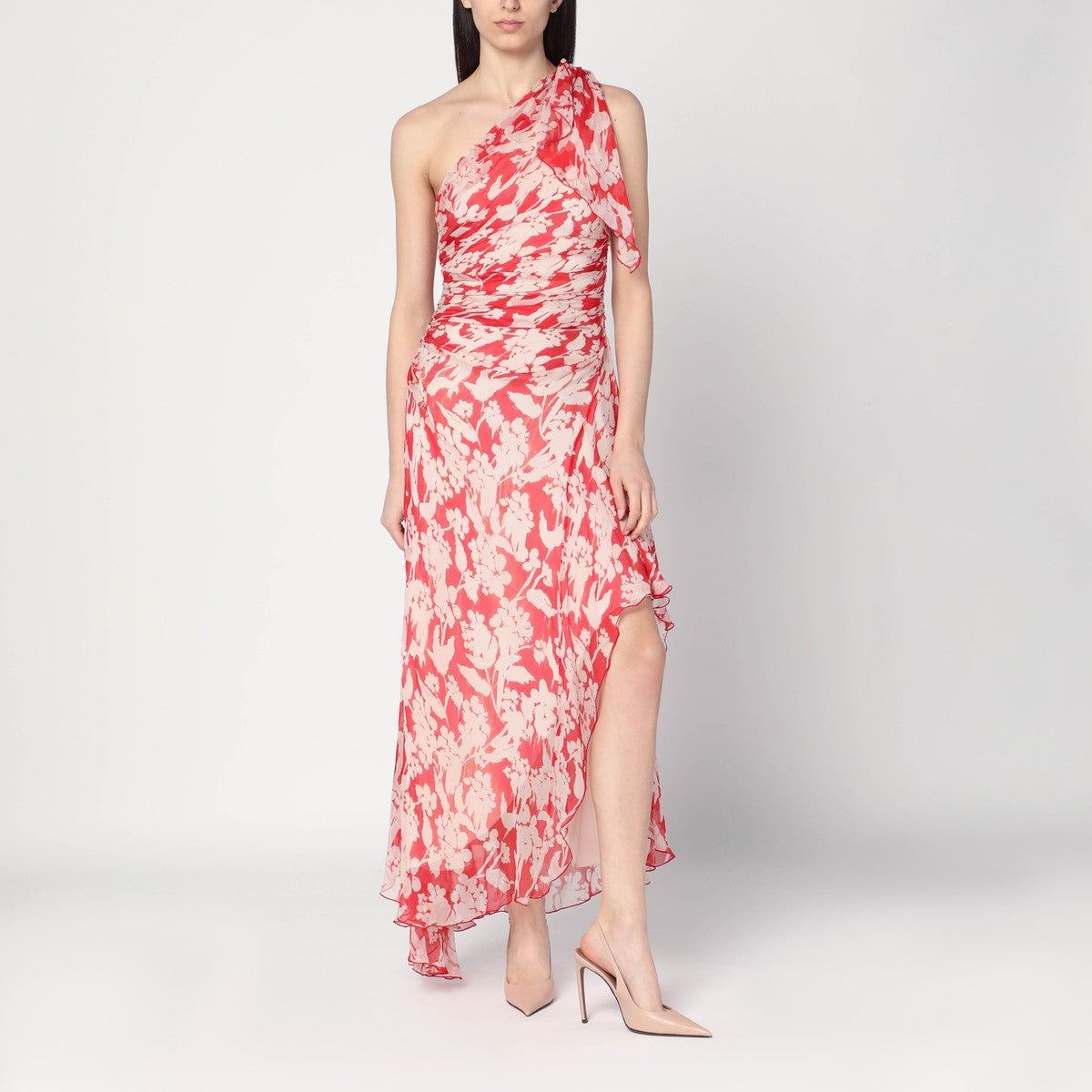 Victoria Beckham One-shoulder draped midi dress Victoria Beckham