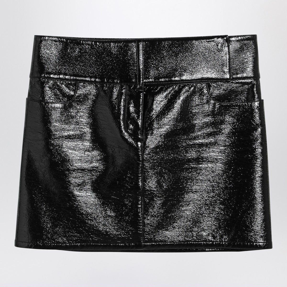 Courreges Courrèges Black Belted Vinyl Mini Skirt Courreges