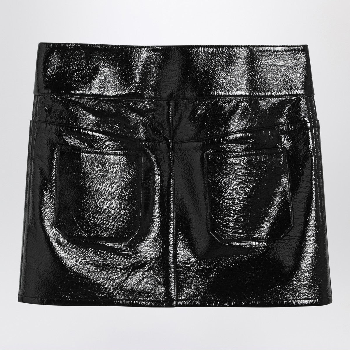 Courreges Courrèges Black Belted Vinyl Mini Skirt Courreges