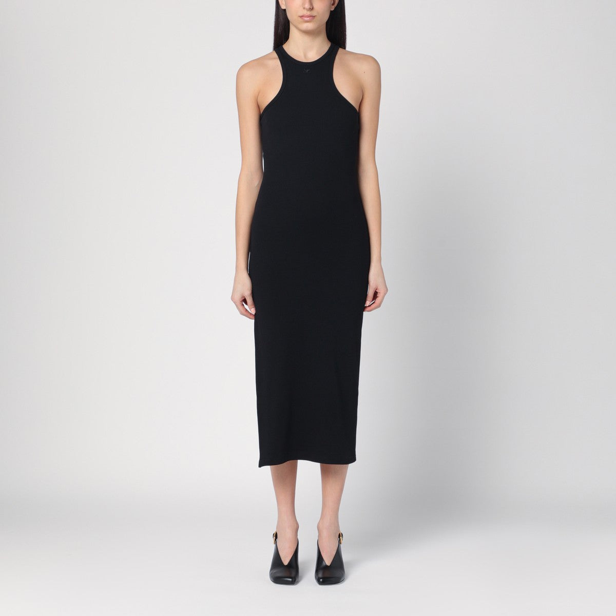 Courreges Courrèges Black ribbed midi dress Courreges