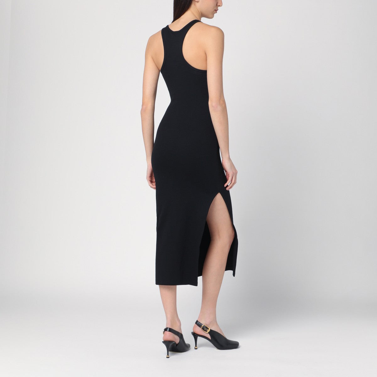 Courreges Courrèges Black ribbed midi dress Courreges