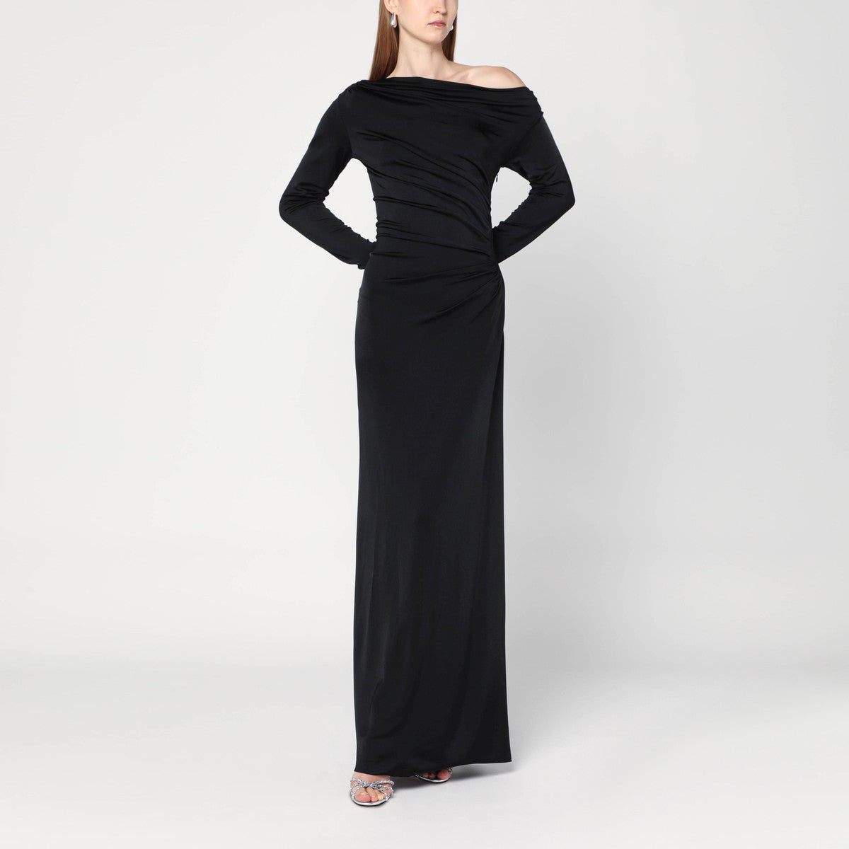 Victoria Beckham Long black dress in viscose jersey Victoria Beckham