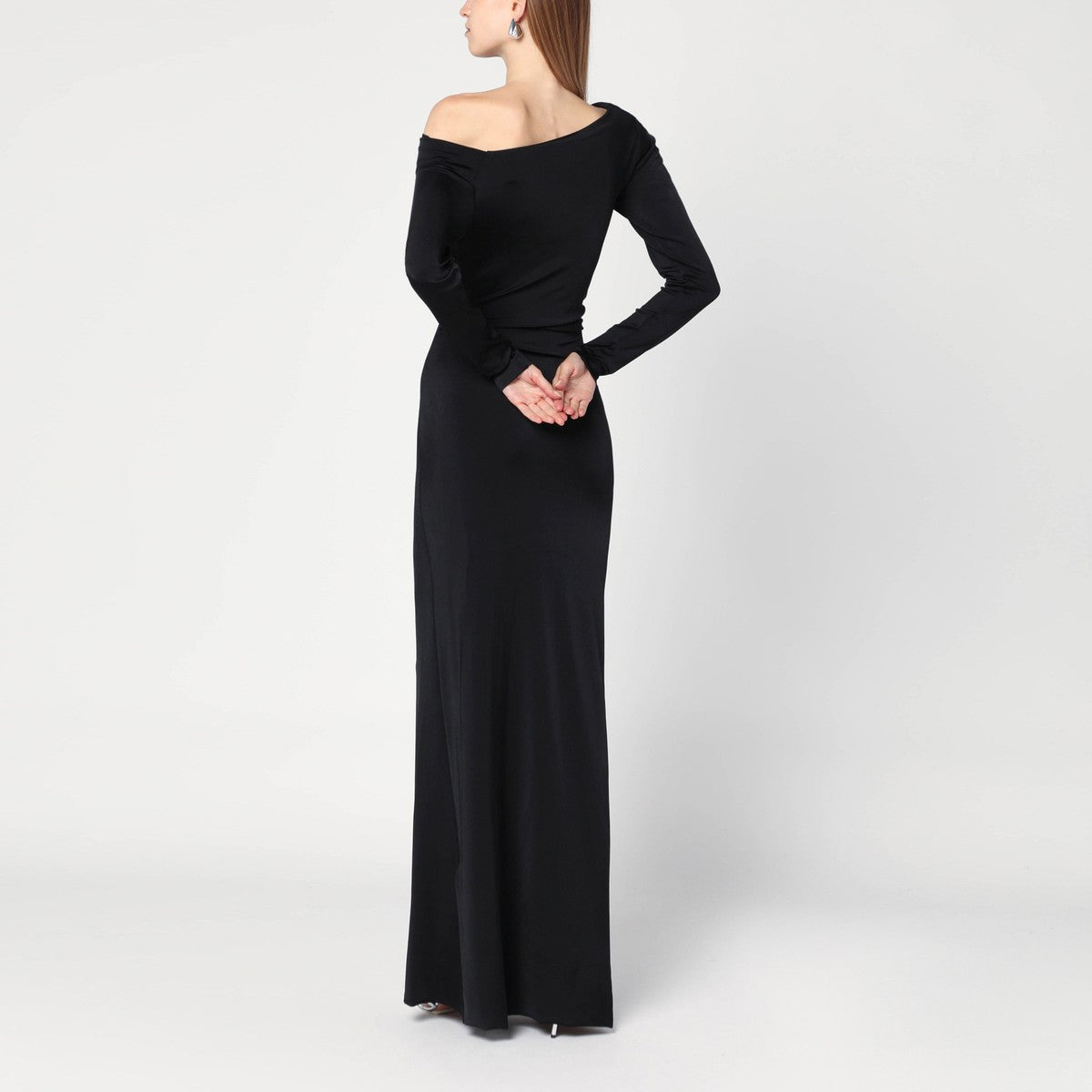 Victoria Beckham Long black dress in viscose jersey Victoria Beckham