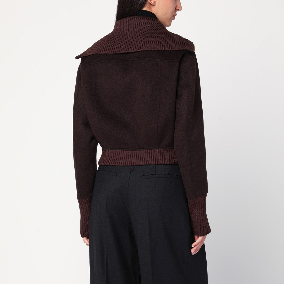 Victoria Beckham Brown zip-up cardigan Victoria Beckham