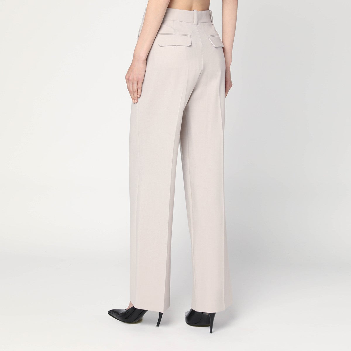 Victoria Beckham Pumice-coloured trousers in wool blend Victoria Beckham