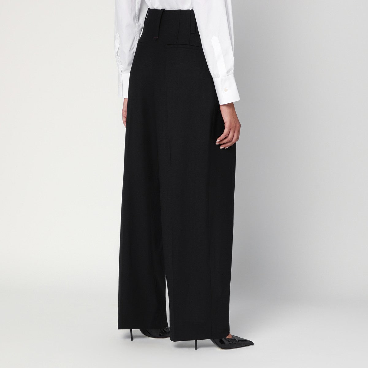 Victoria Beckham Wide black trousers in wool blend Victoria Beckham