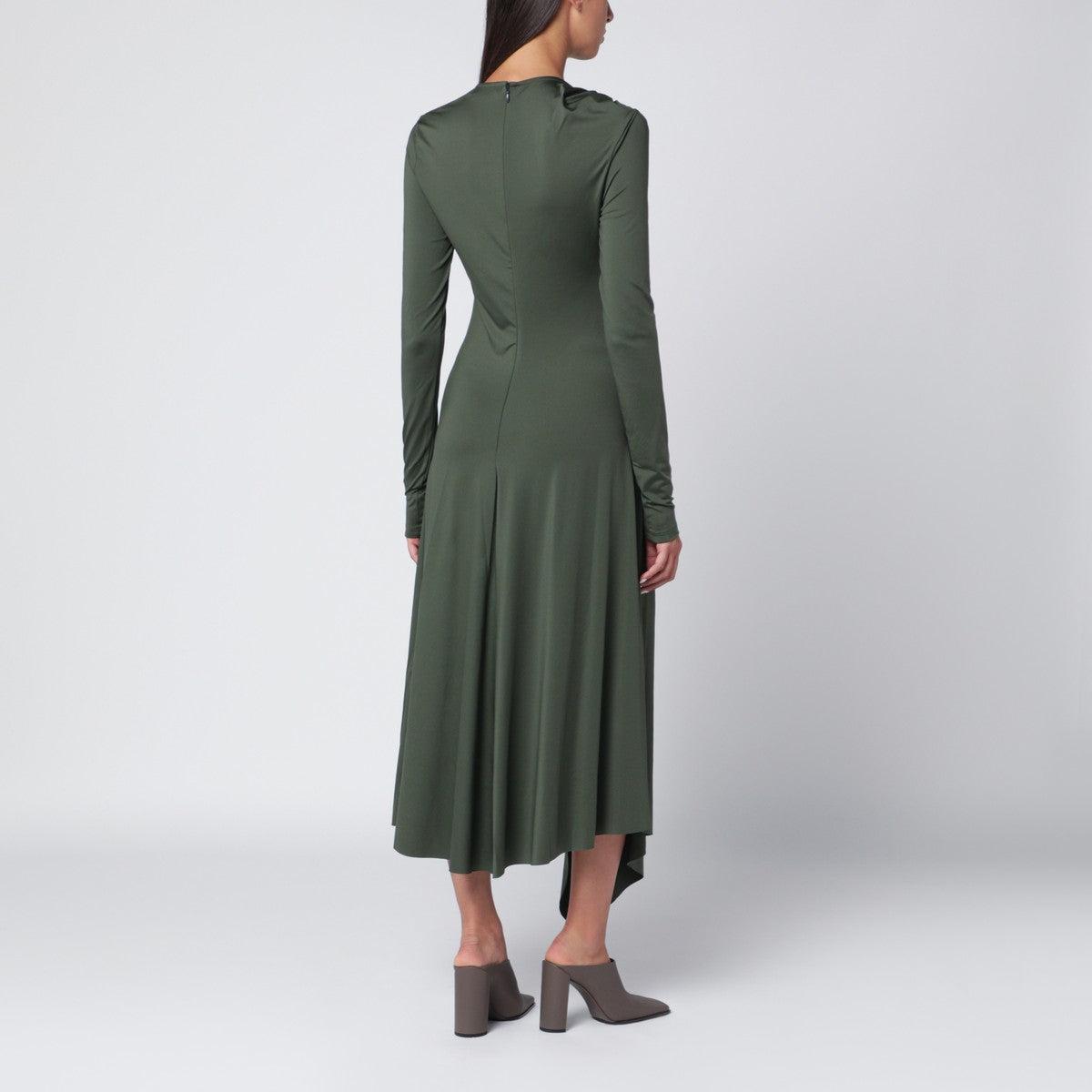 Victoria Beckham Midi dress in oregano green with interlace Victoria Beckham
