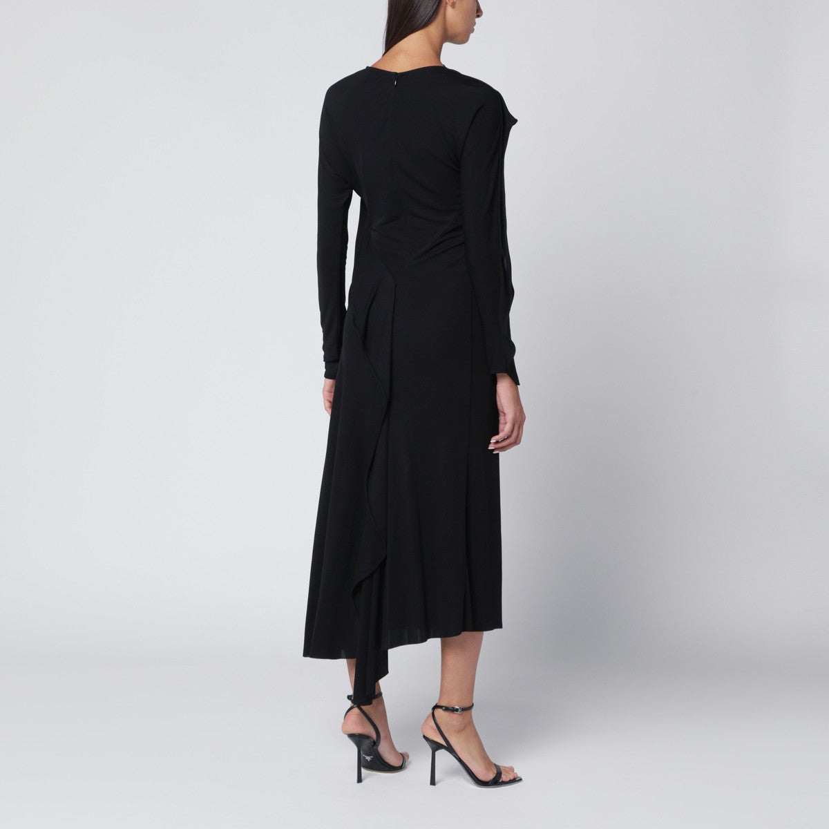 Victoria Beckham Black midi dress in draped jersey Victoria Beckham