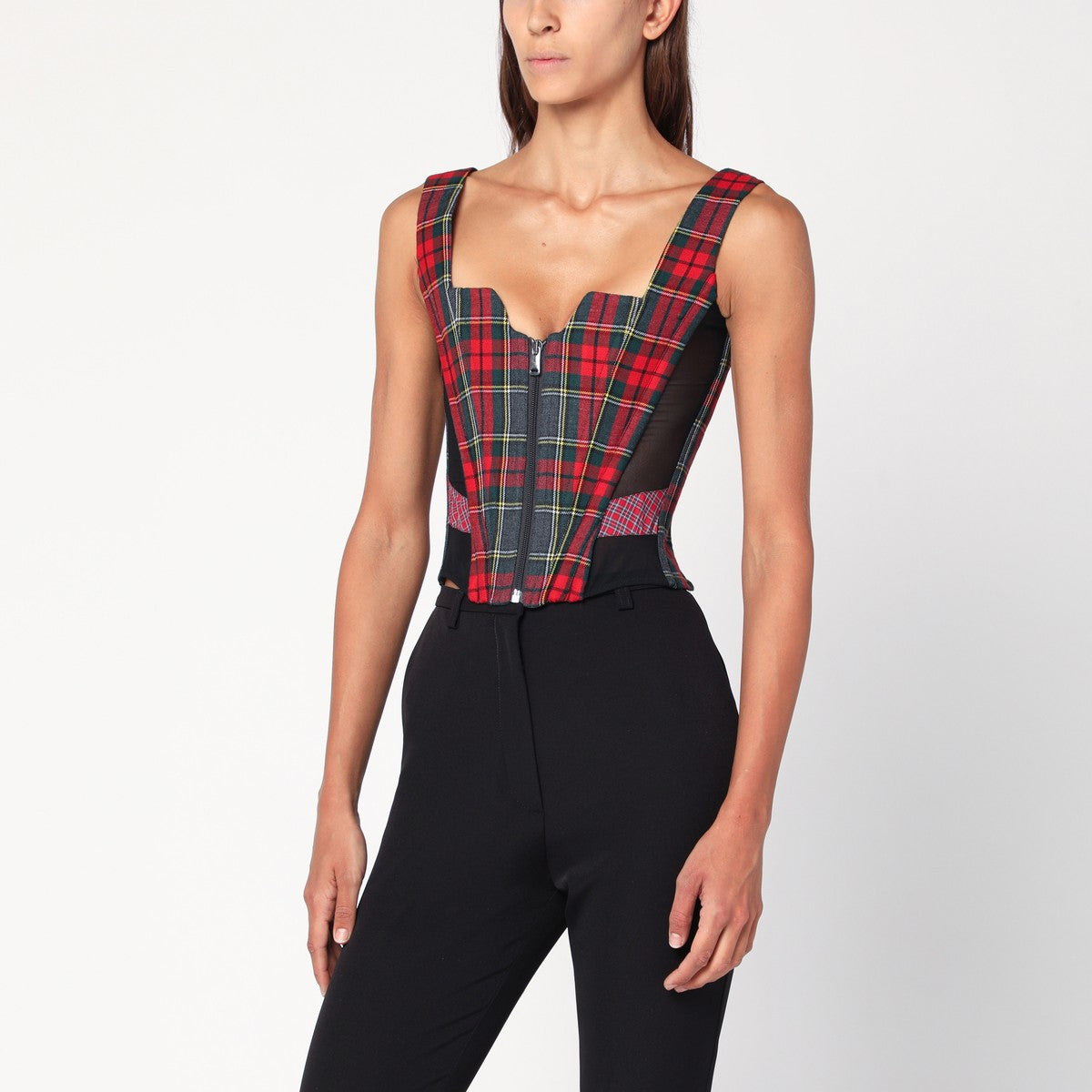 Vivienne Westwood Juliet wool corset with Scarlet Tartan pattern Vivienne Westwood