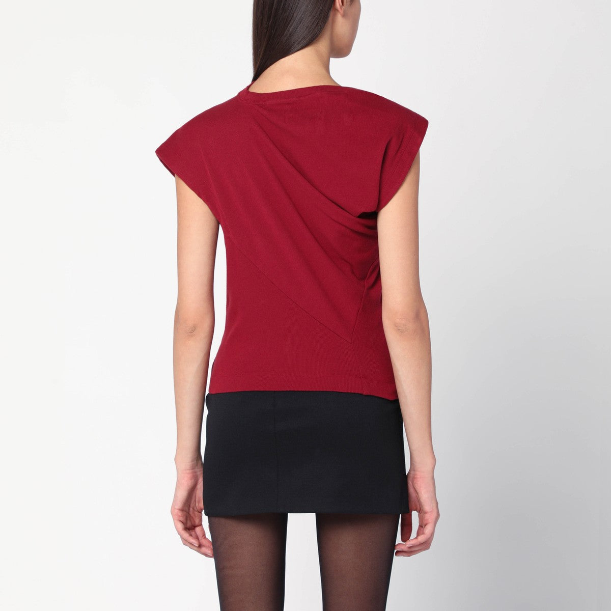 Vivienne Westwood Brick red asymmetrical T-shirt with Orb logo Vivienne Westwood