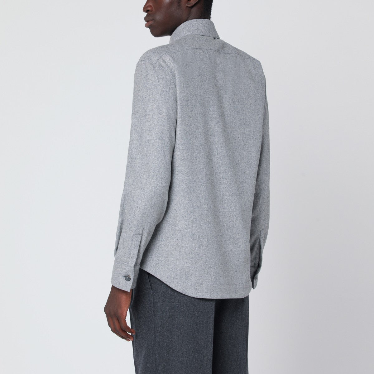 XACUS Gray overshirt jacket in wool blend XACUS