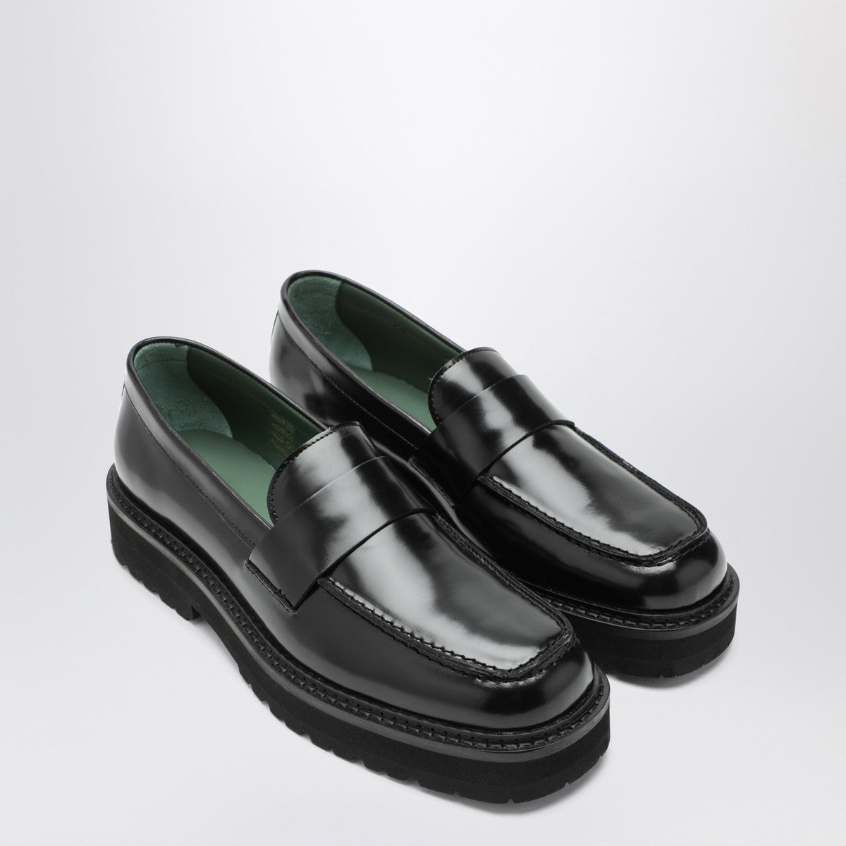 VINNY''s Black leather Peeters moccasins VINNY''s