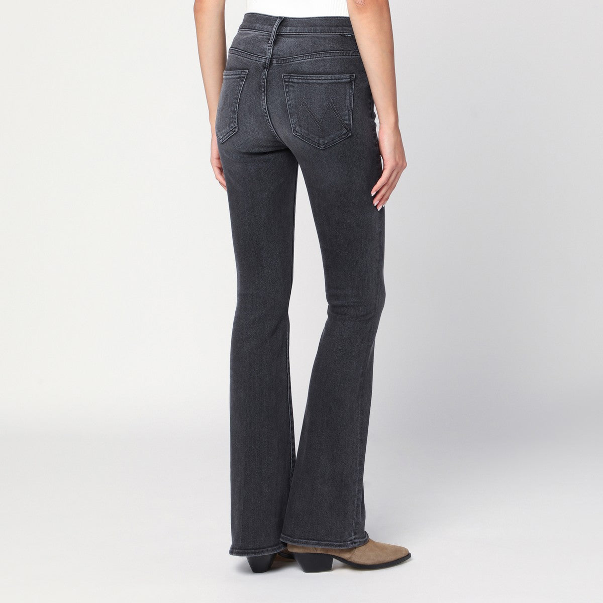 Mother The Weekender cropped jeans in grey Mother