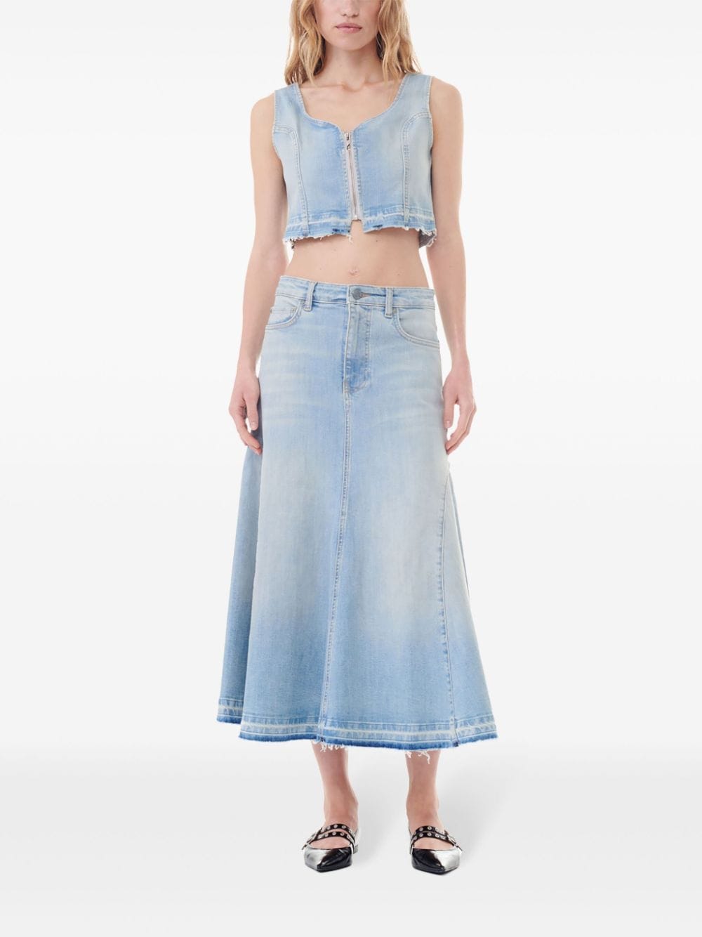 Ganni Flared denim skirt Ganni