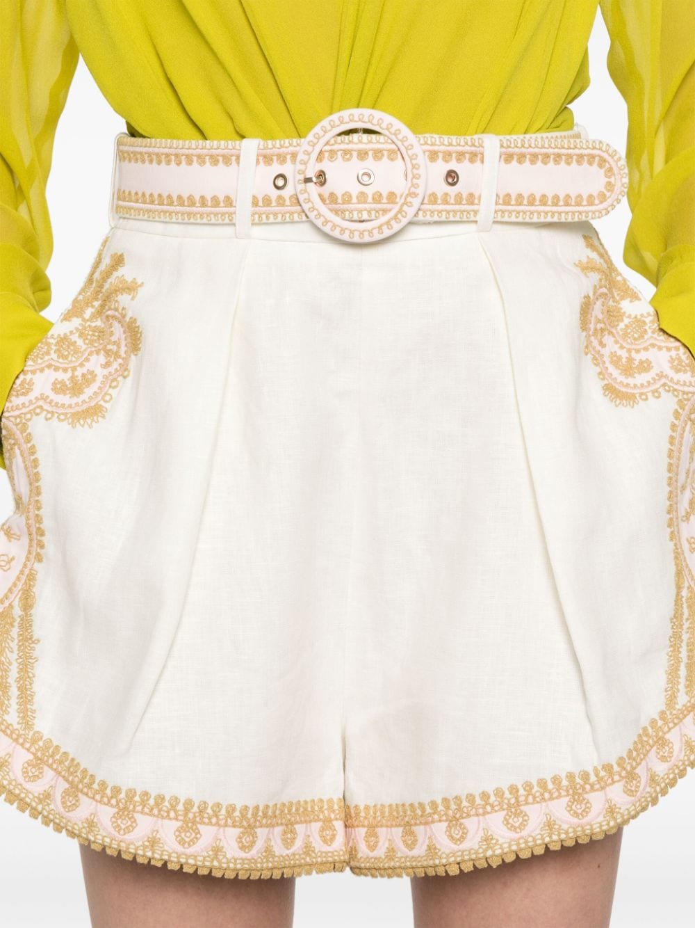 Zimmermann Waverly embroidered linen shorts Zimmermann