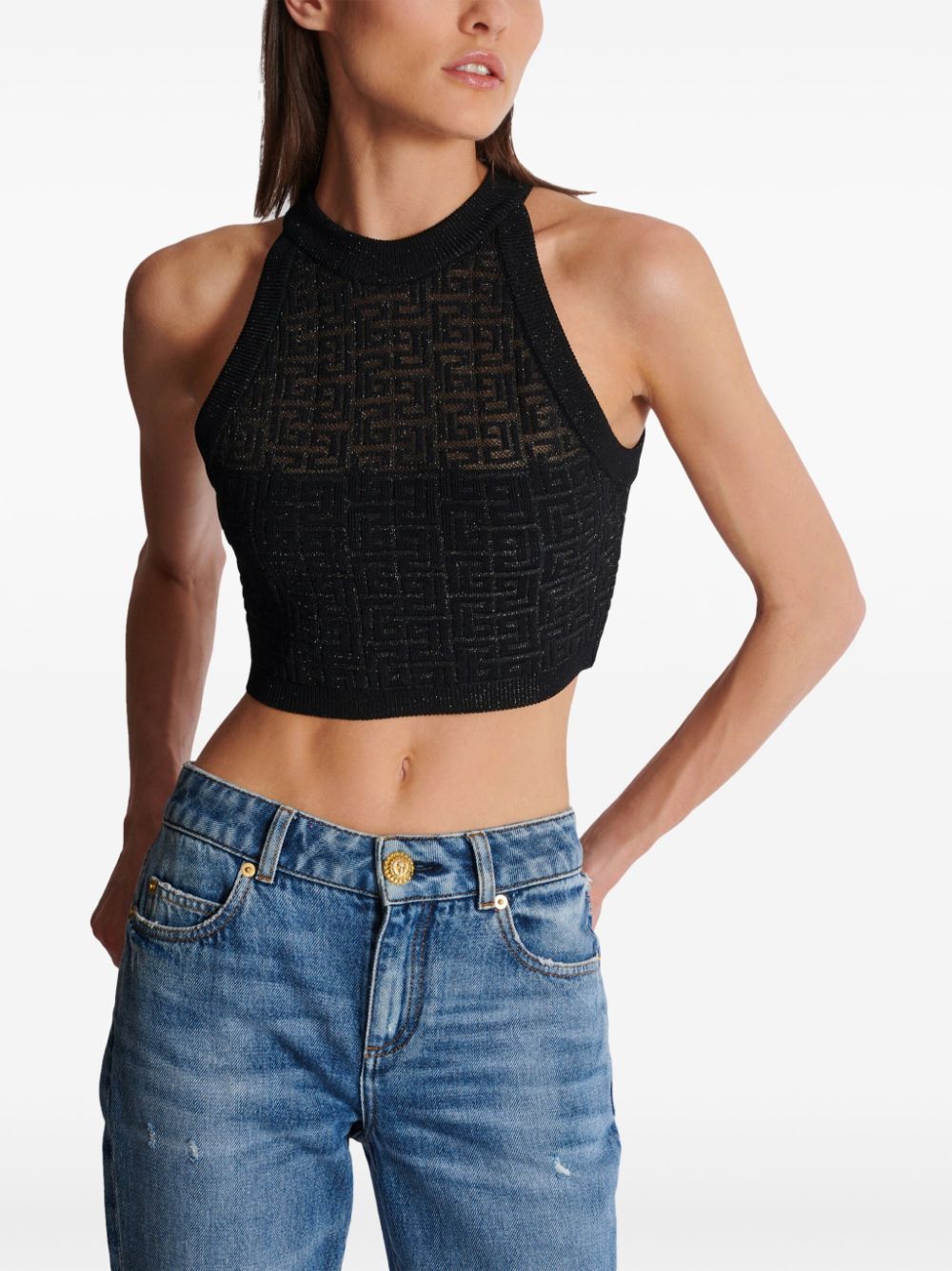 Balmain PB Labyrinth knit top Balmain