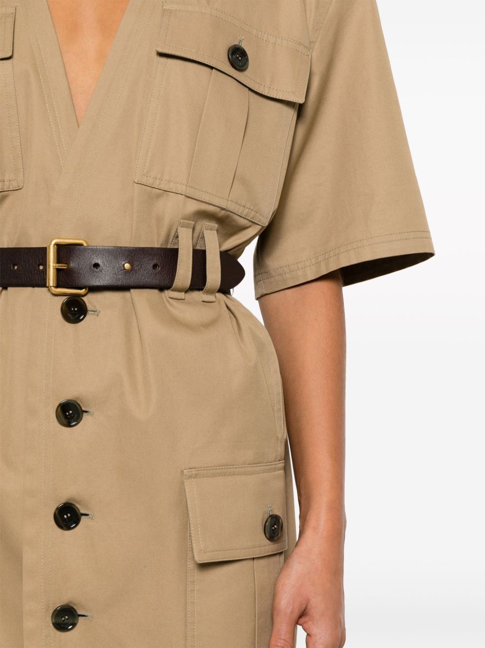 Saint Laurent Cotton twill midi dress Saint Laurent