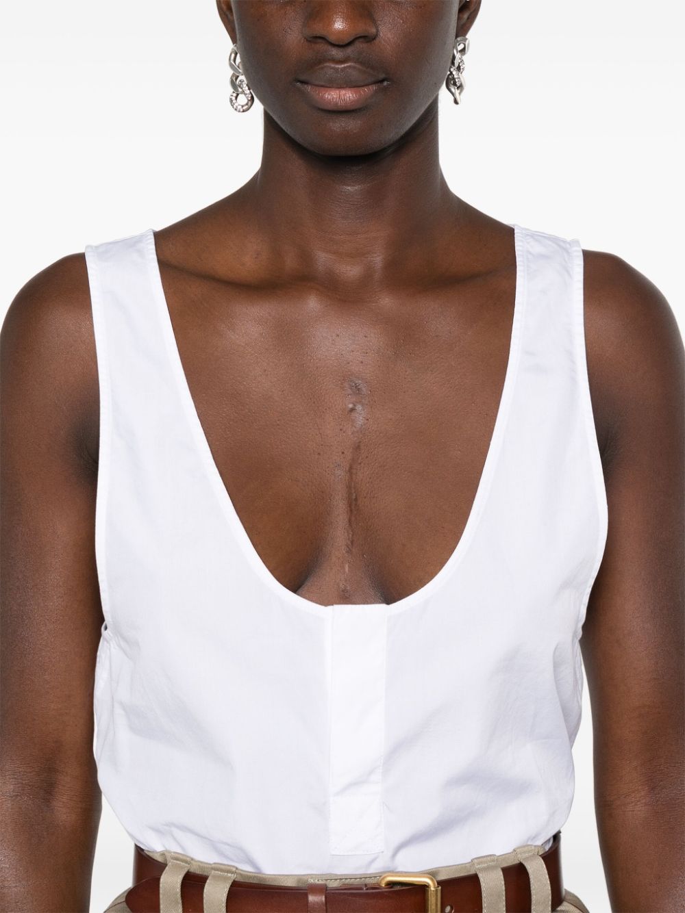 Saint Laurent semi-sheer Henley Tank Top Saint Laurent