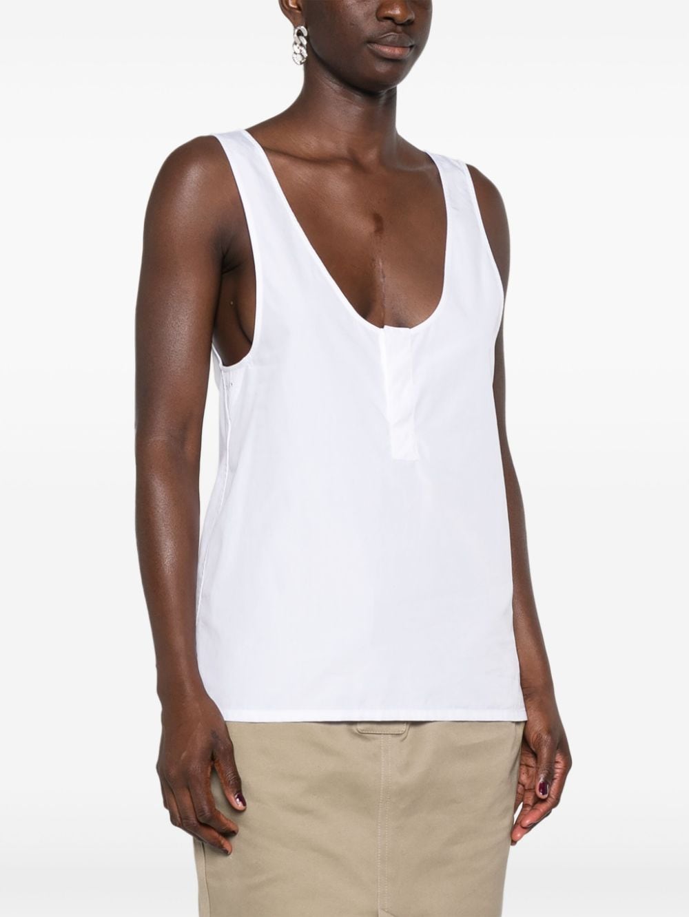 Saint Laurent semi-sheer Henley Tank Top Saint Laurent